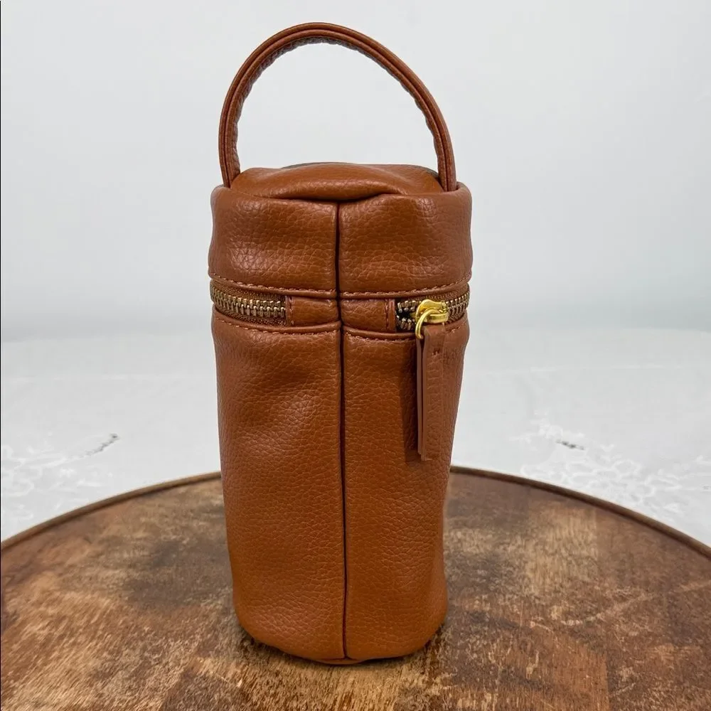 Fawn Design Baby Bottle Bag Brown Insulated Food Safe Pebble Faux Leather